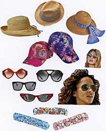 It's all in the details! Hats, sunglasses, Baseball caps in fun fabrics and prints